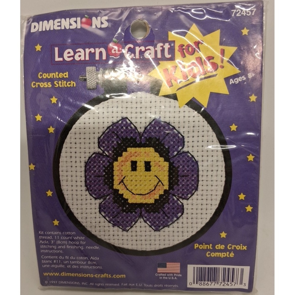 Dimensions Counted Cross Stitch Kit for‎ Kids Learn a Craft 1996 Vintage NEW!